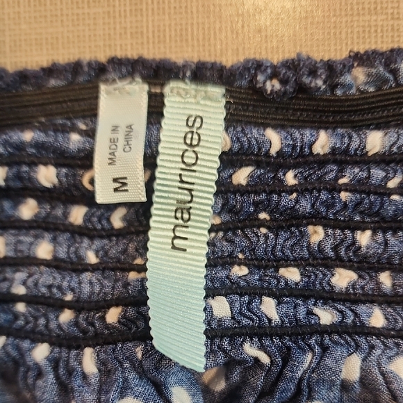 Maurices Blue and White Patterned Shorts - Picture 2 of 3